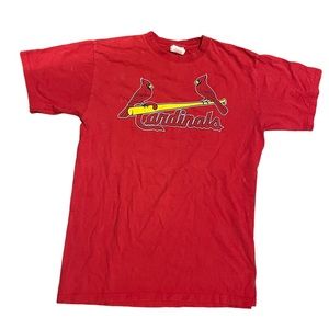 Men MLB Cardinals Red Size L Majestic Tee